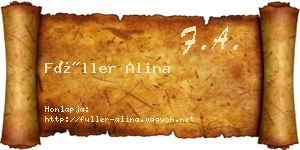 Füller Alina névjegykártya